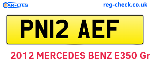 PN12AEF are the vehicle registration plates.