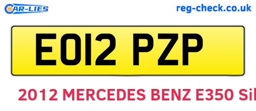 EO12PZP are the vehicle registration plates.