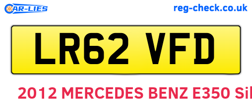 LR62VFD are the vehicle registration plates.