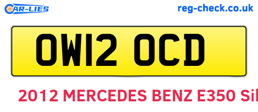 OW12OCD are the vehicle registration plates.