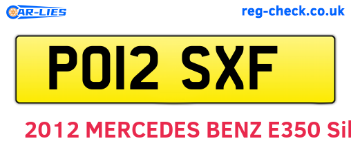 PO12SXF are the vehicle registration plates.
