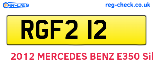 RGF212 are the vehicle registration plates.
