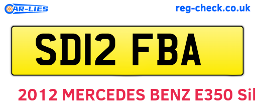 SD12FBA are the vehicle registration plates.