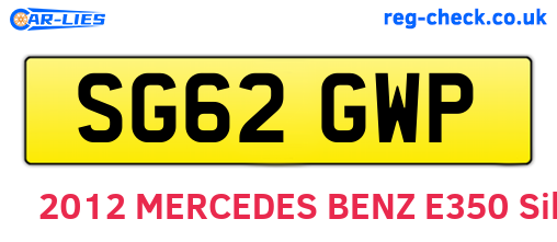 SG62GWP are the vehicle registration plates.