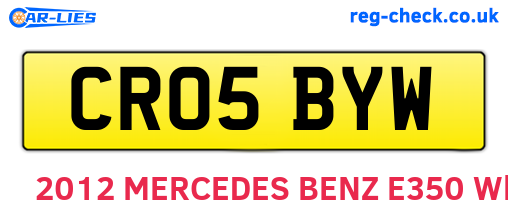 CR05BYW are the vehicle registration plates.