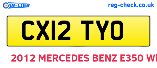 CX12TYO are the vehicle registration plates.
