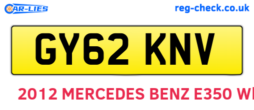 GY62KNV are the vehicle registration plates.