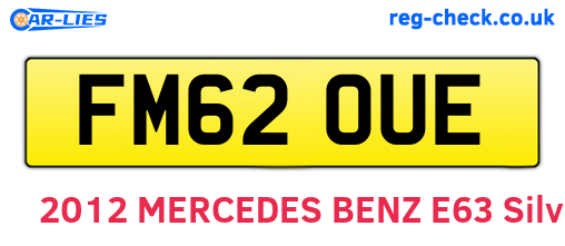 FM62OUE are the vehicle registration plates.
