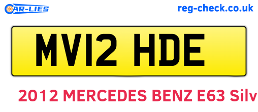 MV12HDE are the vehicle registration plates.