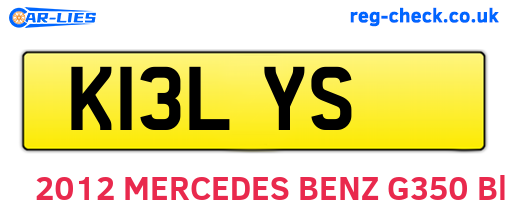 K13LYS are the vehicle registration plates.