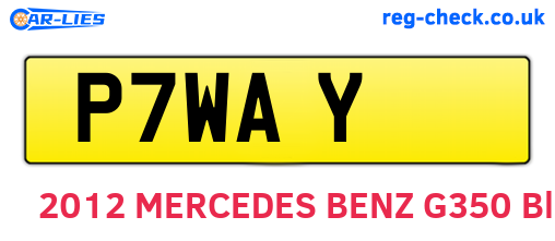 P7WAY are the vehicle registration plates.