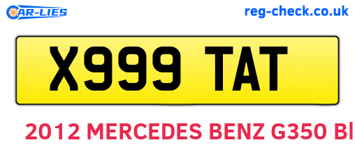 X999TAT are the vehicle registration plates.