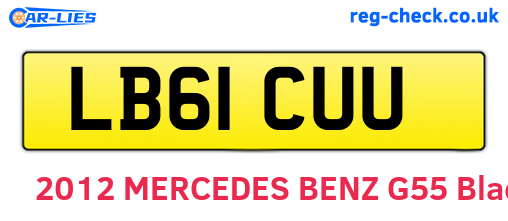 LB61CUU are the vehicle registration plates.
