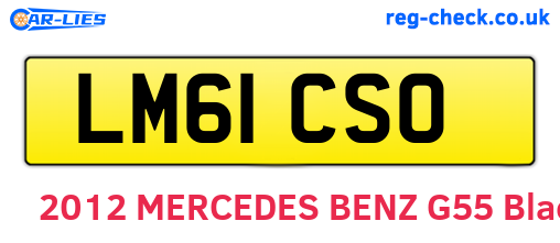 LM61CSO are the vehicle registration plates.