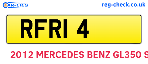 RFR14 are the vehicle registration plates.