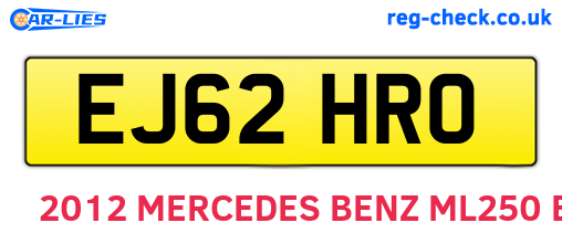 EJ62HRO are the vehicle registration plates.