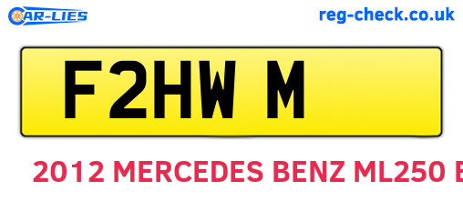 F2HWM are the vehicle registration plates.