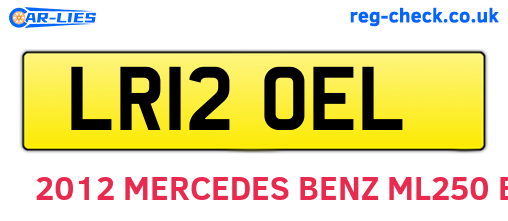 LR12OEL are the vehicle registration plates.