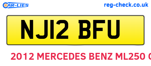 NJ12BFU are the vehicle registration plates.
