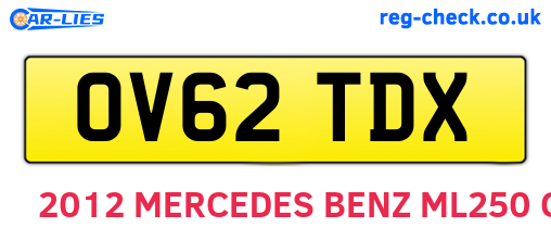 OV62TDX are the vehicle registration plates.