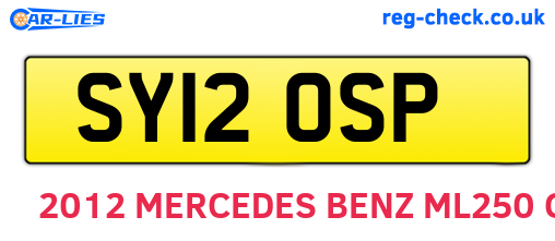 SY12OSP are the vehicle registration plates.