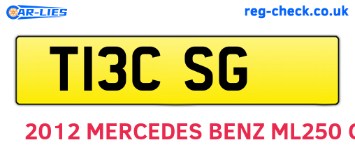 T13CSG are the vehicle registration plates.