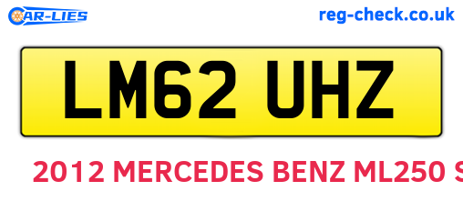 LM62UHZ are the vehicle registration plates.