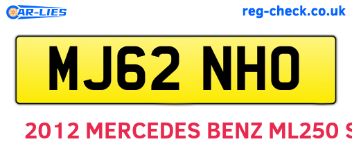 MJ62NHO are the vehicle registration plates.