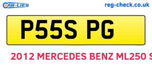 P55SPG are the vehicle registration plates.