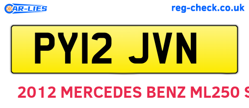 PY12JVN are the vehicle registration plates.
