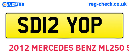 SD12YOP are the vehicle registration plates.