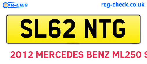 SL62NTG are the vehicle registration plates.