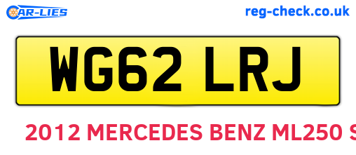 WG62LRJ are the vehicle registration plates.
