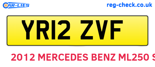 YR12ZVF are the vehicle registration plates.
