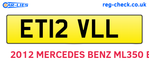 ET12VLL are the vehicle registration plates.