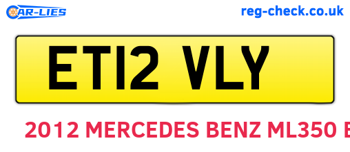 ET12VLY are the vehicle registration plates.