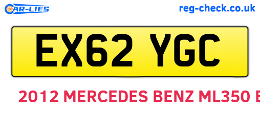 EX62YGC are the vehicle registration plates.
