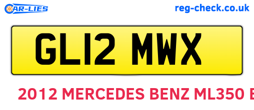 GL12MWX are the vehicle registration plates.