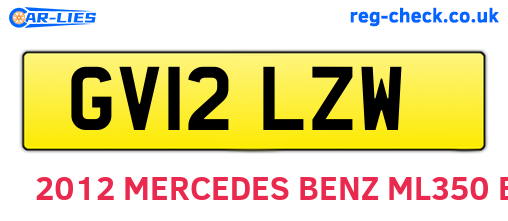 GV12LZW are the vehicle registration plates.