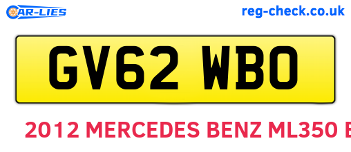GV62WBO are the vehicle registration plates.