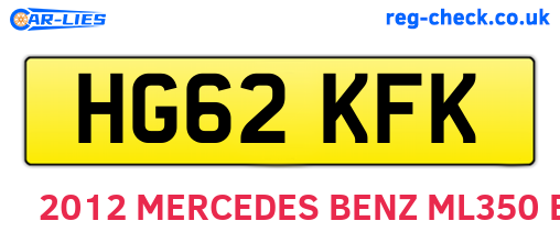 HG62KFK are the vehicle registration plates.