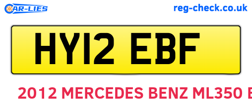HY12EBF are the vehicle registration plates.