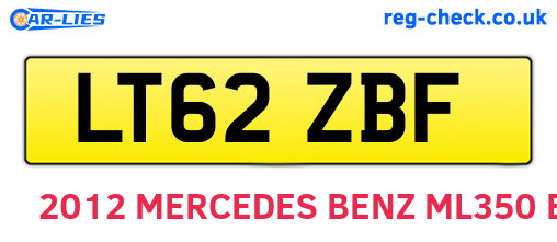 LT62ZBF are the vehicle registration plates.