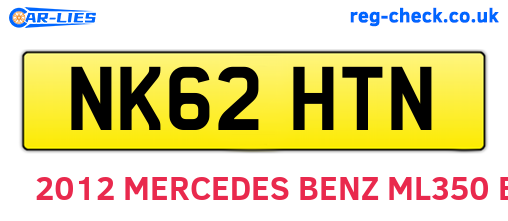 NK62HTN are the vehicle registration plates.