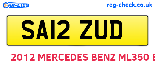 SA12ZUD are the vehicle registration plates.