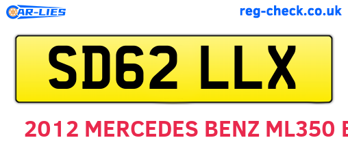 SD62LLX are the vehicle registration plates.