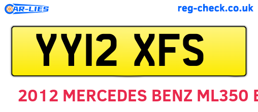 YY12XFS are the vehicle registration plates.
