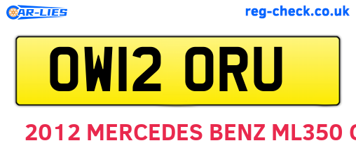 OW12ORU are the vehicle registration plates.