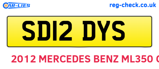 SD12DYS are the vehicle registration plates.