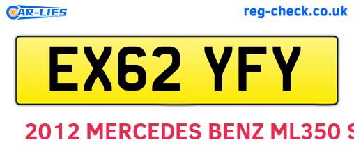 EX62YFY are the vehicle registration plates.